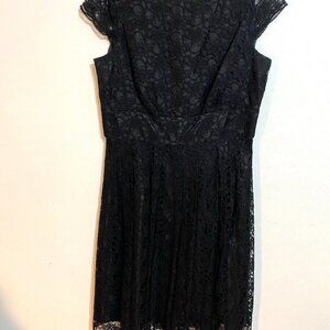 Jones Wear Black Mid Length Lace Dress Size 16 Wedding, Holiday Party